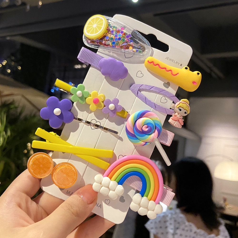 【兒童髮夾多件套組】可愛髮夾 女童髮夾 綁頭髮 幼稚園髮飾 飾品 可愛髮夾 水果髮夾 頭上裝飾-細節圖5
