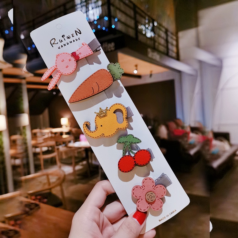 【兒童髮夾多件套組】可愛髮夾 女童髮夾 綁頭髮 幼稚園髮飾 飾品 可愛髮夾 水果髮夾 頭上裝飾-細節圖8