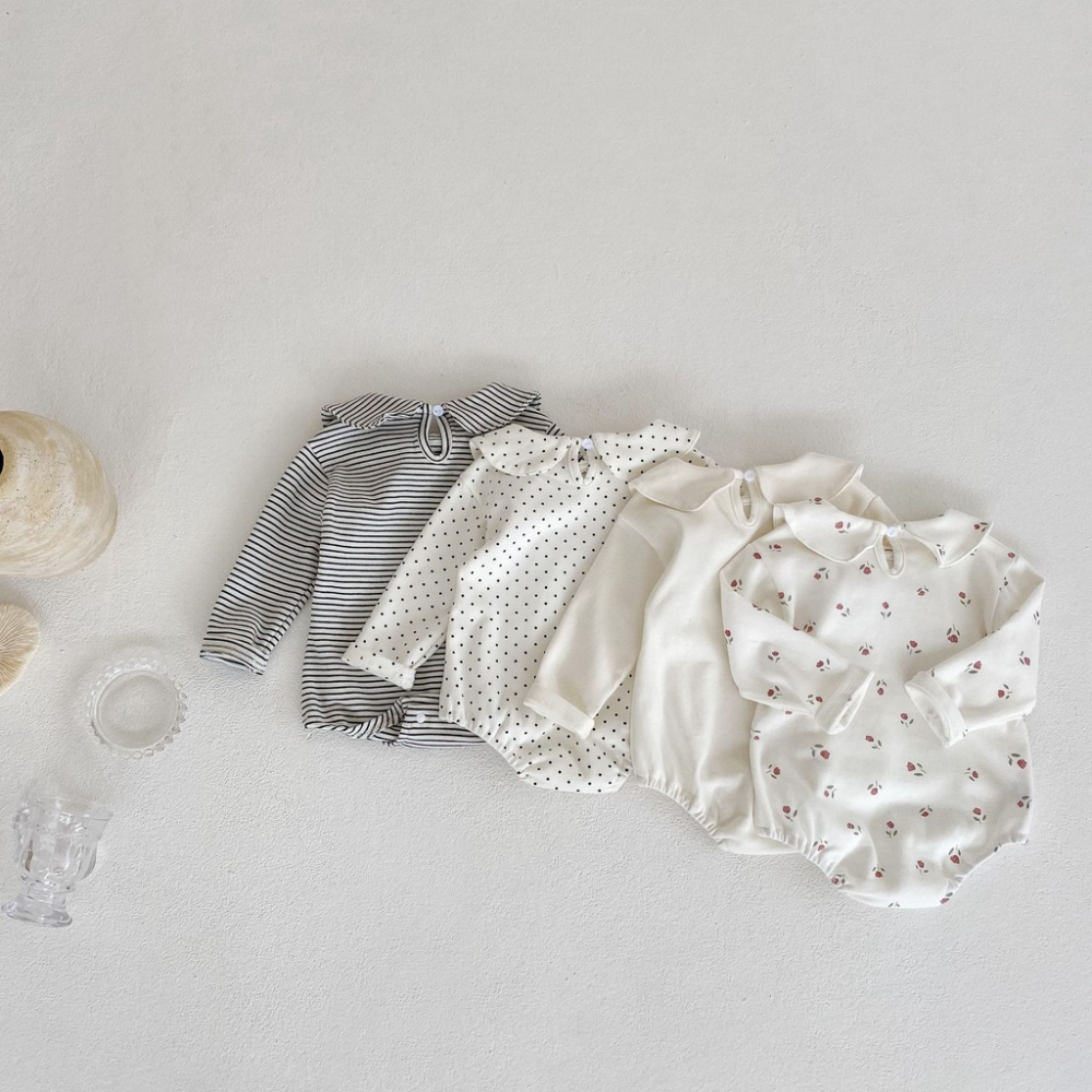 包屁衣 爬行衣 女寶包屁衣 長袖 有領  韓版童裝 嬰幼童童裝-細節圖2