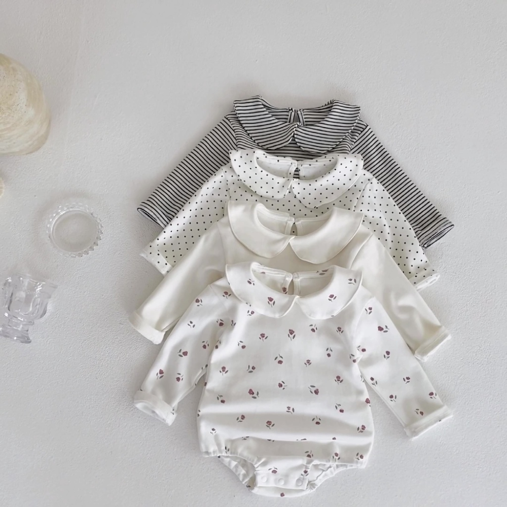 包屁衣 爬行衣 女寶包屁衣 長袖 有領  韓版童裝 嬰幼童童裝-細節圖3