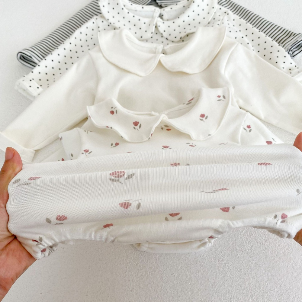 包屁衣 爬行衣 女寶包屁衣 長袖 有領  韓版童裝 嬰幼童童裝-細節圖5