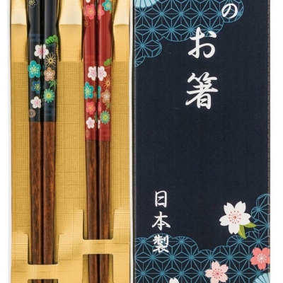 日本Sunlife漆木對筷禮盒-櫻花