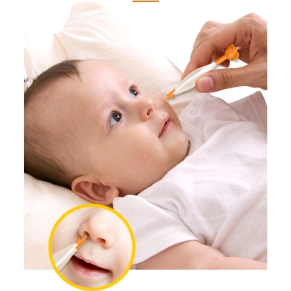 跨境亞馬遜嬰兒挖耳勺挖鼻屎雙頭矽膠 清潔棒 棉花棒-細節圖3