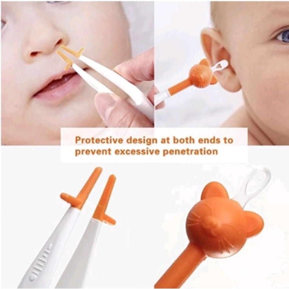 跨境亞馬遜嬰兒挖耳勺挖鼻屎雙頭矽膠 清潔棒 棉花棒-細節圖4