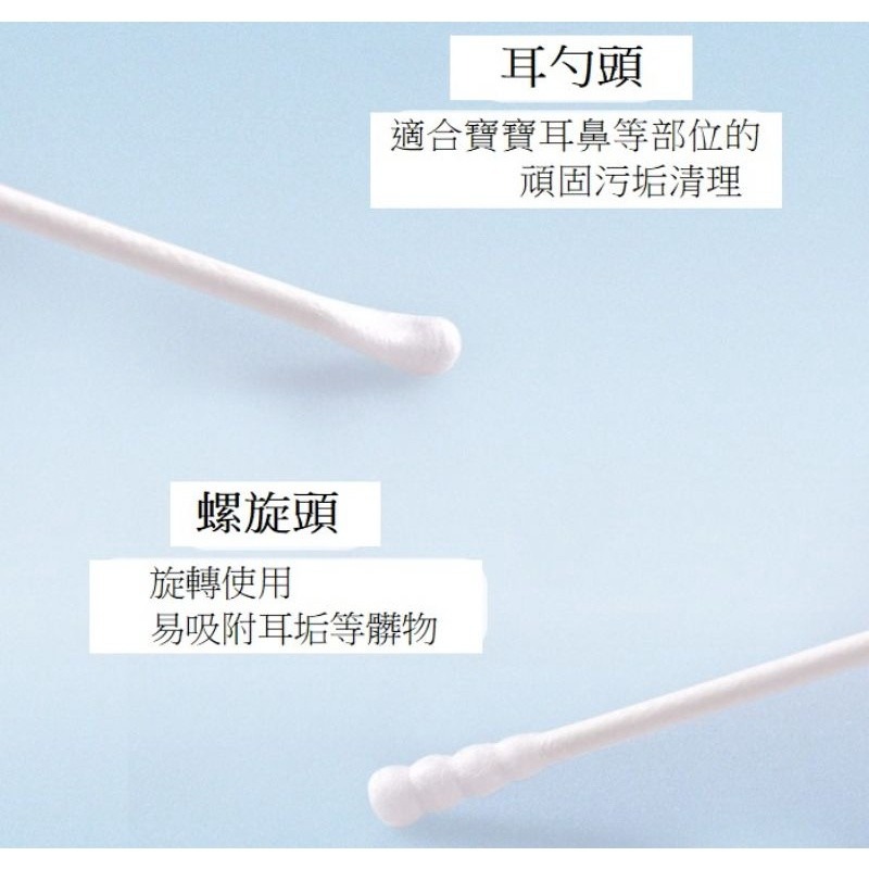 現貨 嬰兒棉花棒 寶寶專用耳勺設計  嬰幼兒童新生兒 掏耳鼻屎雙頭清潔棉花棒 超細-細節圖3