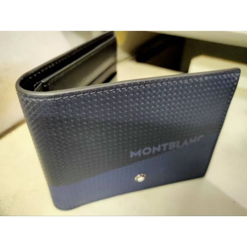 現貨 MONTBLANC 萬寶龍 義大利製 🇮🇹 正品 盒裝 全新 風尚2.0系列6卡位 藍黑色皮夾 MB12861-細節圖4