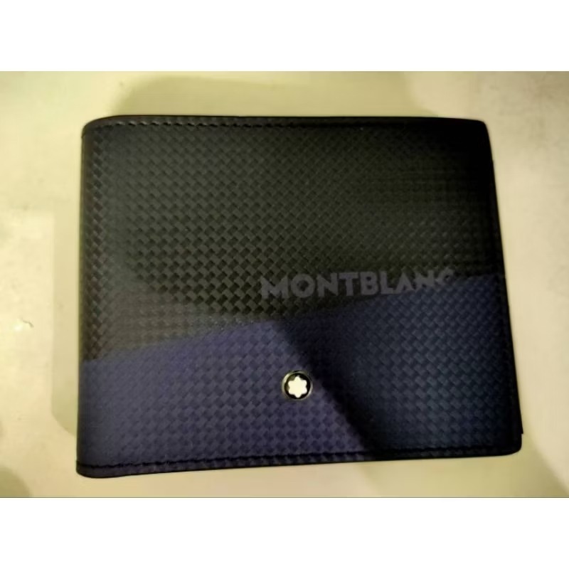 現貨 MONTBLANC 萬寶龍 義大利製 🇮🇹 正品 盒裝 全新 風尚2.0系列6卡位 藍黑色皮夾 MB12861-細節圖5