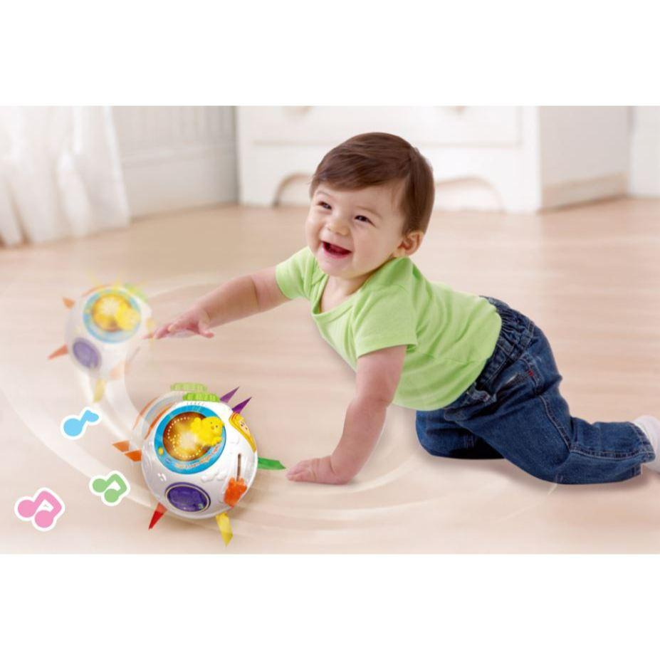 英國【Vtech】炫彩聲光滾滾球 動物派對聲光滾滾球 橘色 粉色 滾滾球 滾球玩具 轉轉球 學爬玩具 電動球 爬行 自動-細節圖9
