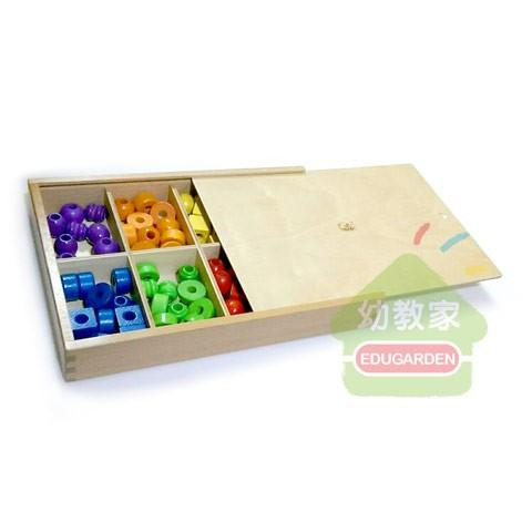 GOGO TOYS 彩色串珠邏輯組 配對練習 訓練觀察力 邏輯思考 附收納盒 木製教具 GogoToys #20425-細節圖2