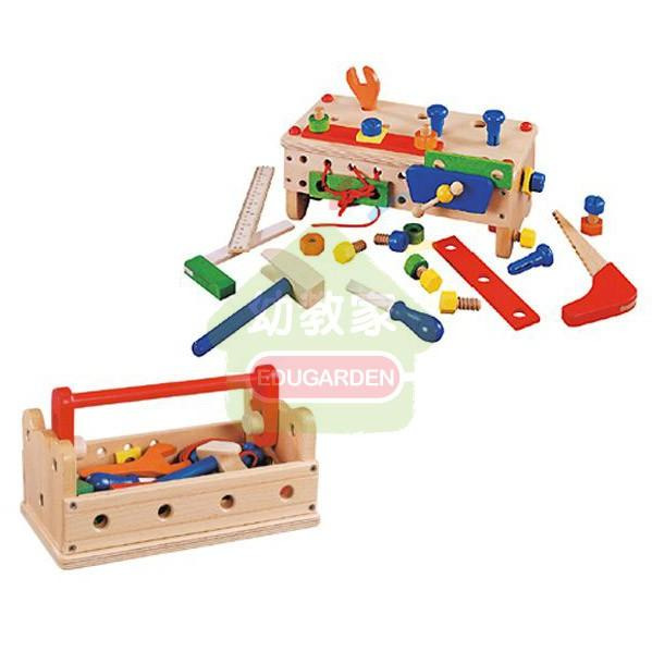 GOGO TOYS 小工程師工作台 木製教具玩具 兒童工具台 訓練手眼協調 GogoToys #20436-細節圖2
