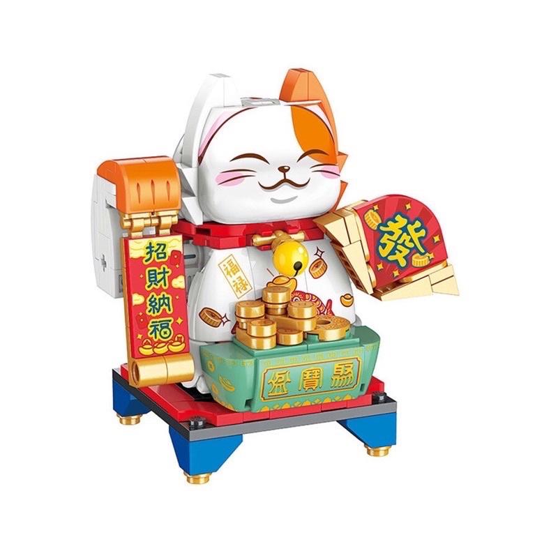 ［翔運動］Qman啟蒙積木 轉轉招財貓 新年禮物 生日禮物 交換禮物 聖誕禮物 積木玩具-細節圖2