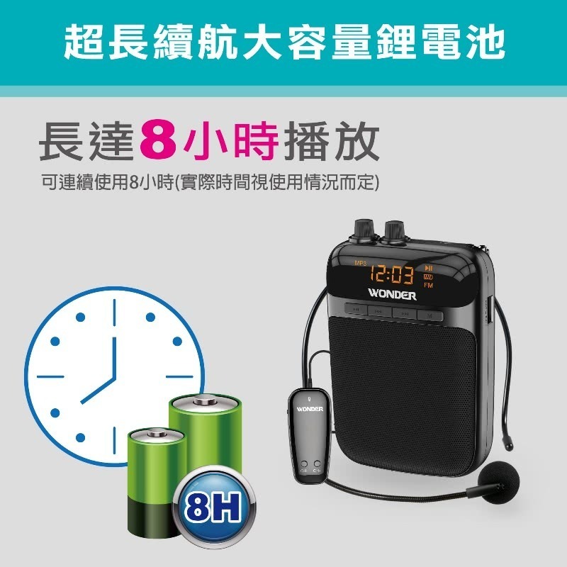 WONDER 旺德 充電式無線教學擴音器(WS-P015)-細節圖3