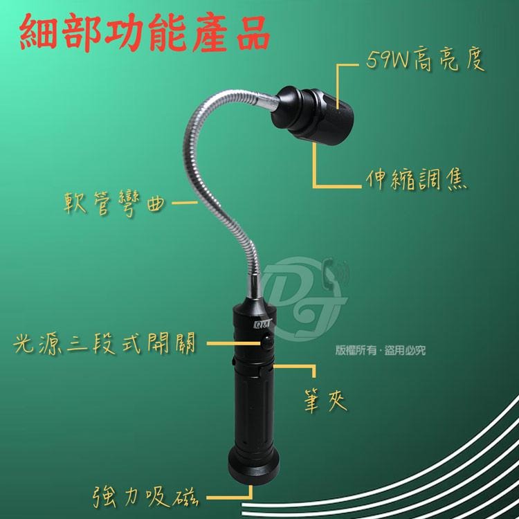台灣製~高亮U3 LED充電式調焦彎管工作燈 SY-T9028-細節圖5