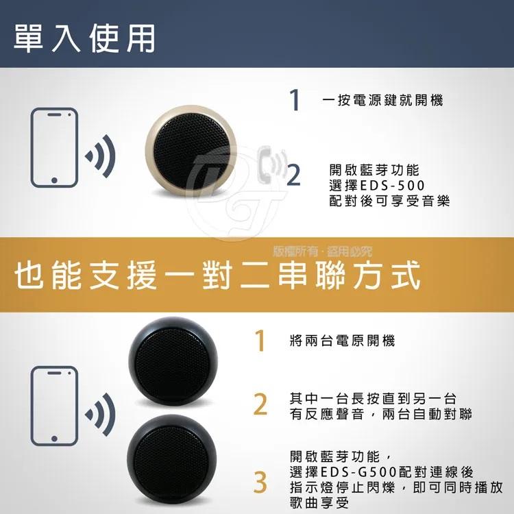【EDSDS 愛迪生】 超迷你藍牙5.0喇叭 EDS-C500 (兩色) |藍牙串連|自動斷電|-細節圖4