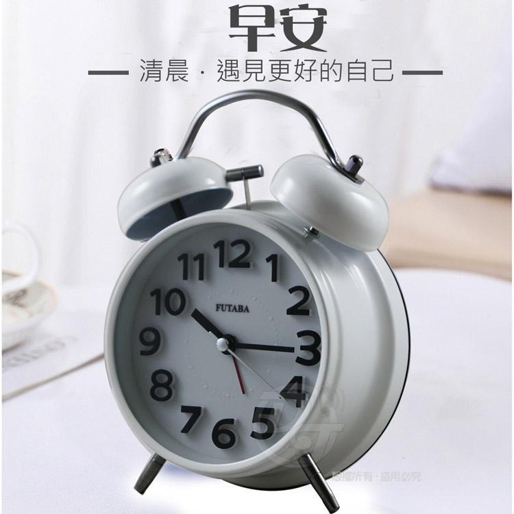 FUTABA立體凸字雙耳打鈴靜音鬧鐘 W-833 (三色)-細節圖2
