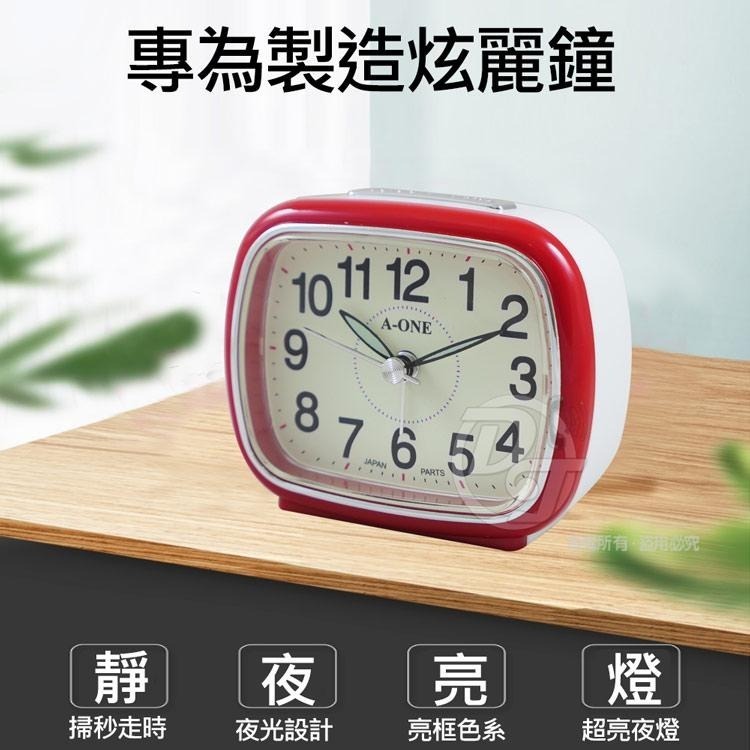 A ONE 大數字夜光靜音貪睡鬧鐘 TG-0147 (4色)-細節圖2