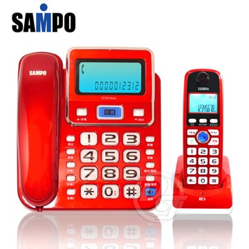SAMPO聲寶2.4GHz高頻數位無線子母電話 CT-W1304DL(三色)
