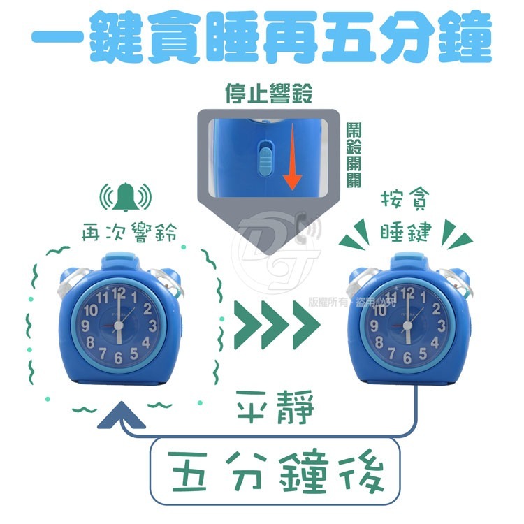 FUTABA 大鈴聲貪睡靜音鬧鐘 W-526 (兩色)-細節圖3