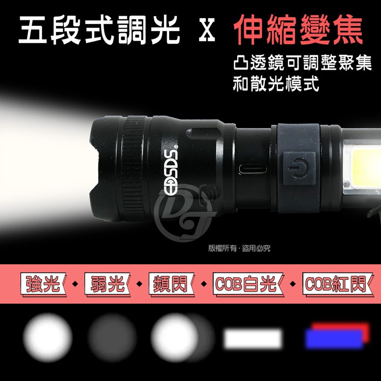 EDSDS 超亮白1600流明激光LED戰術手電筒 EDS-G823-細節圖4