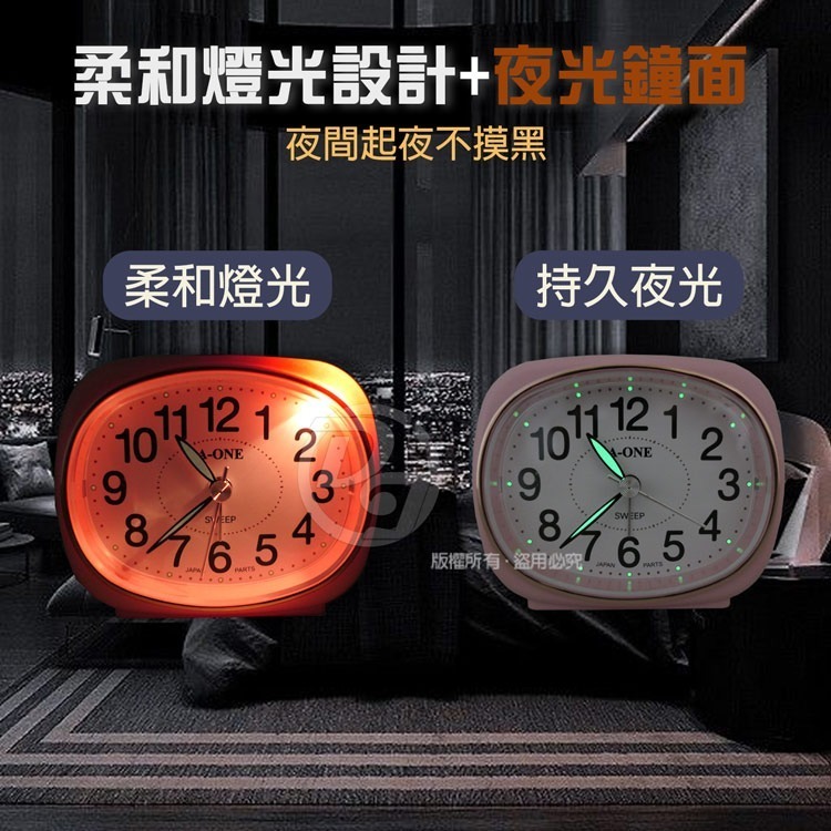 A-ONE金吉星 箔金飾邊貪睡夜光鬧鐘 TG-0191(四色)-細節圖3