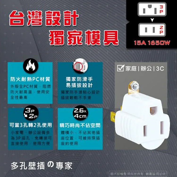 【聖岡科技Dr.AV】TNT-20 3轉2插頭-細節圖3