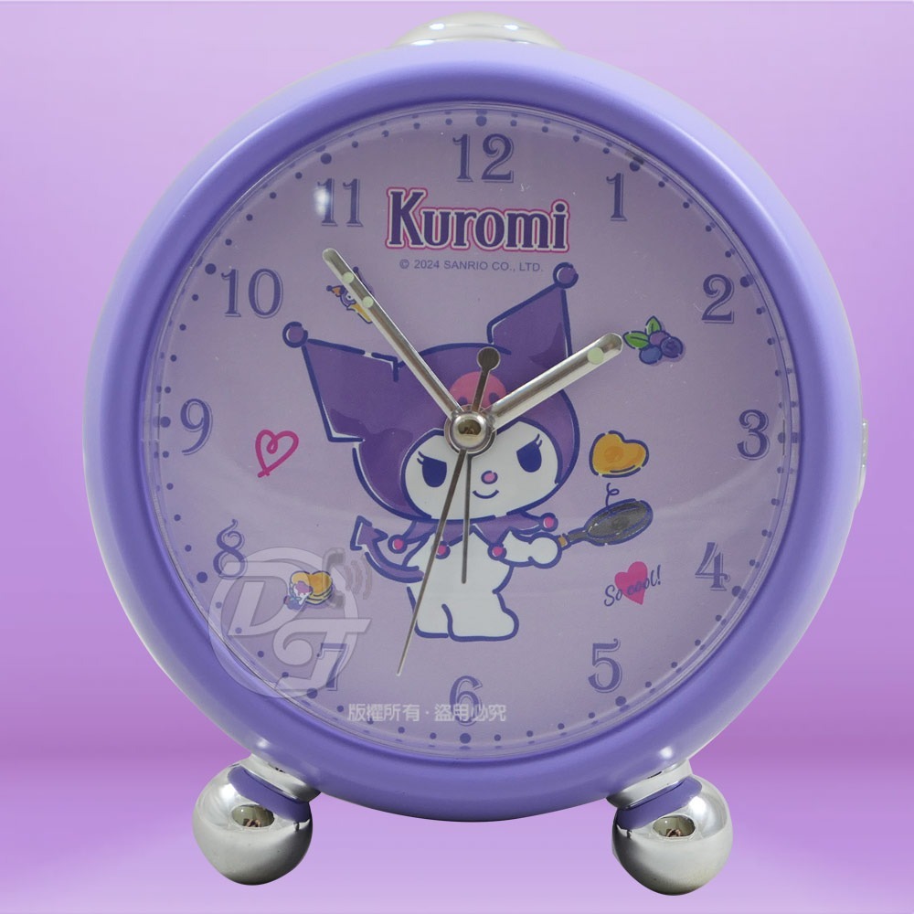 三麗鷗KUROMI可愛酷洛米紫漾愛心bibi鬧鐘-細節圖4