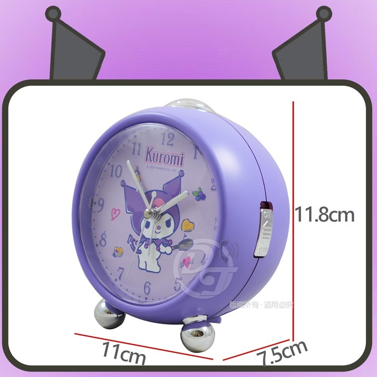 三麗鷗KUROMI可愛酷洛米紫漾愛心bibi鬧鐘-細節圖5