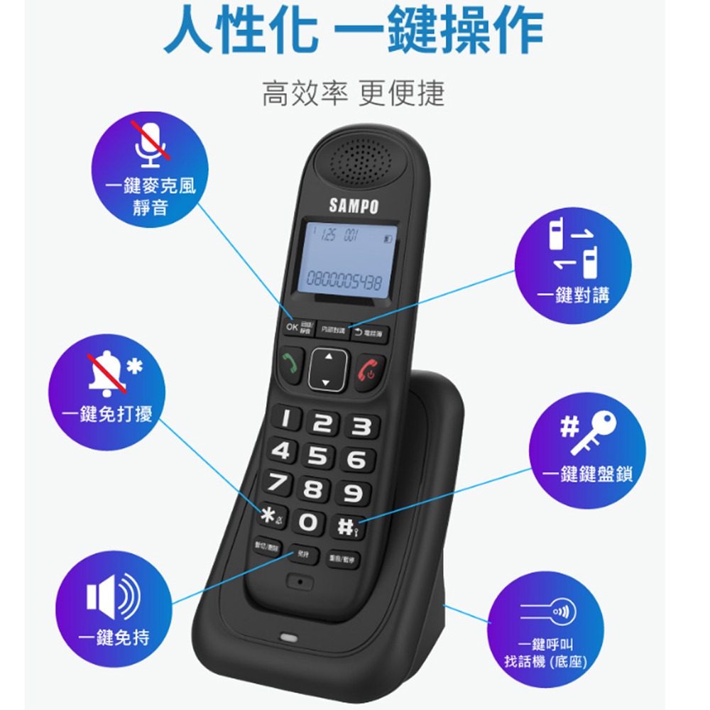 SAMPO 聲寶DECT無線電話 CT-W2203DL-細節圖4