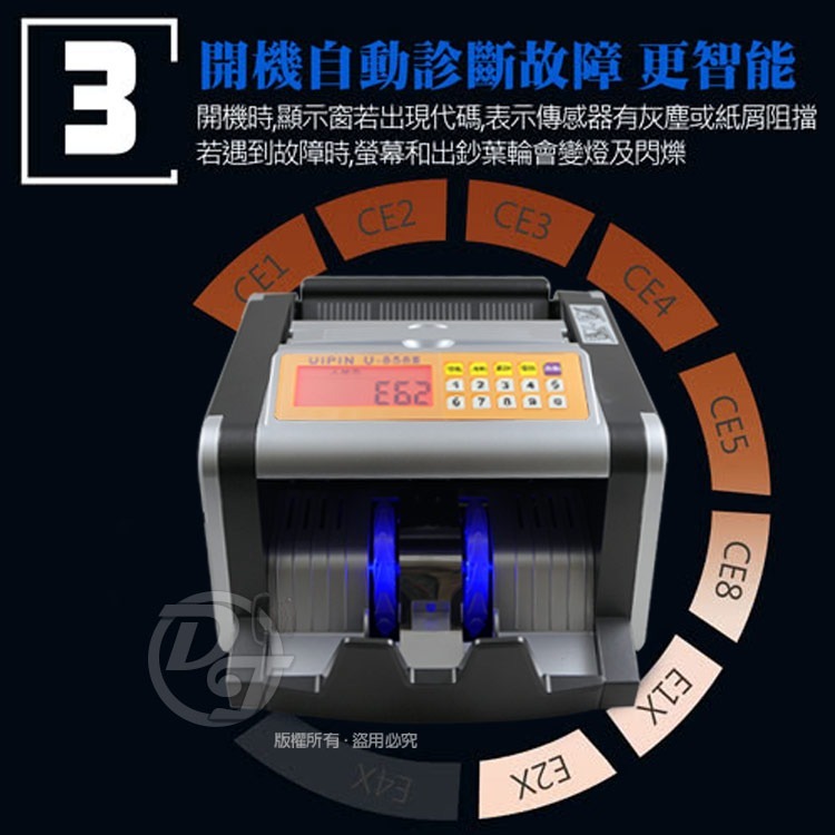 UIPIN贈耳機 台幣/人民幣商務型點驗鈔機 U-858-細節圖6