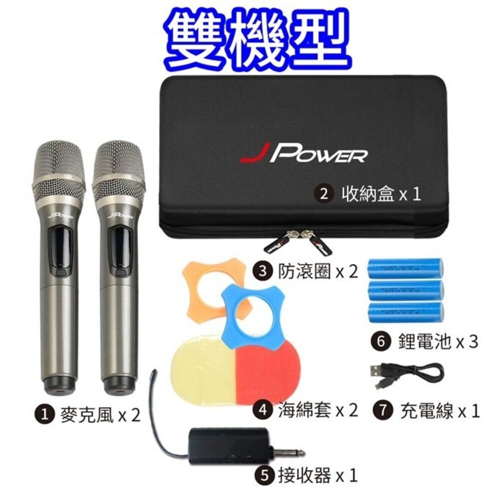 JPOWER 震天雷UHF無線麥克風 JP-UHF-888 ＊單機/雙機/功能/豪華＊-規格圖4