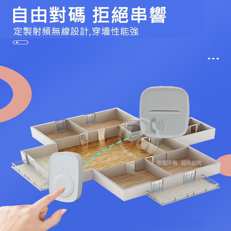 LongPing一對一插電式無線數位緊急看護門鈴 Q-347-細節圖6