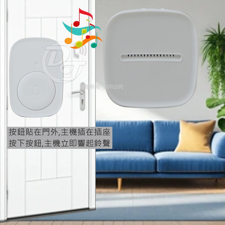 LongPing一對一插電式無線數位緊急看護門鈴 Q-347-細節圖8