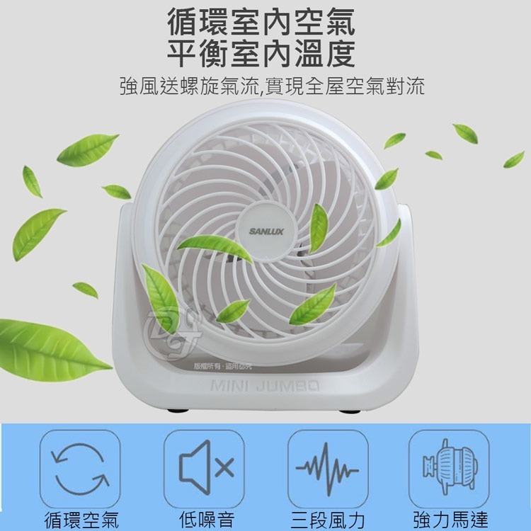 SANLUX 台灣三洋7吋AC循環風扇 (SYEF-F01)-細節圖3