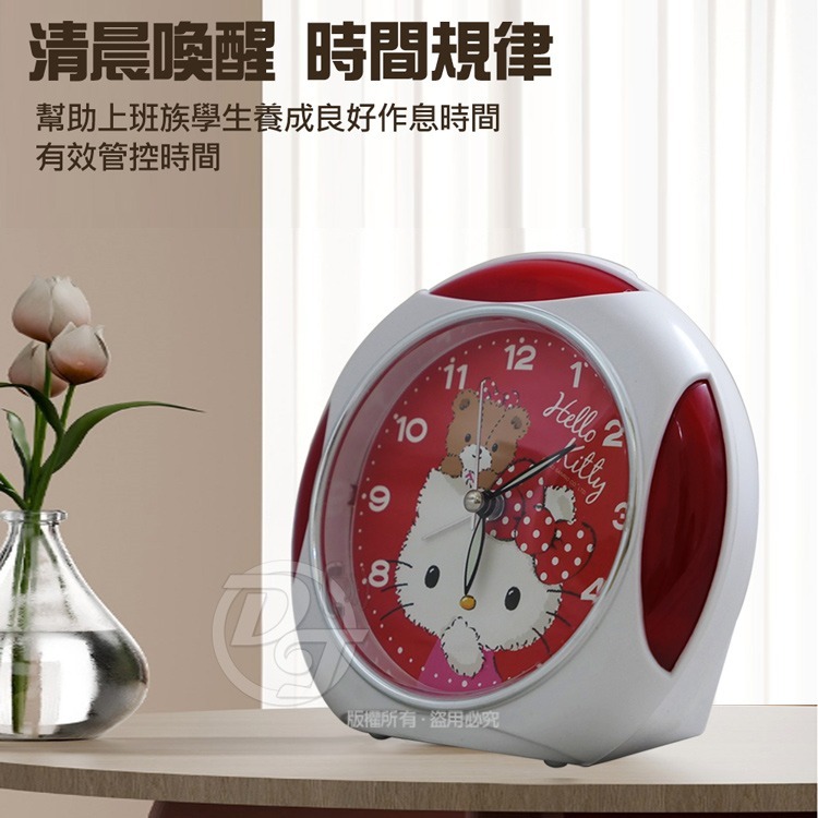 Hello KittyHello Kitty凱蒂貓可愛小熊音樂貪睡靜音鬧鐘 JM-4960KT-C-細節圖3