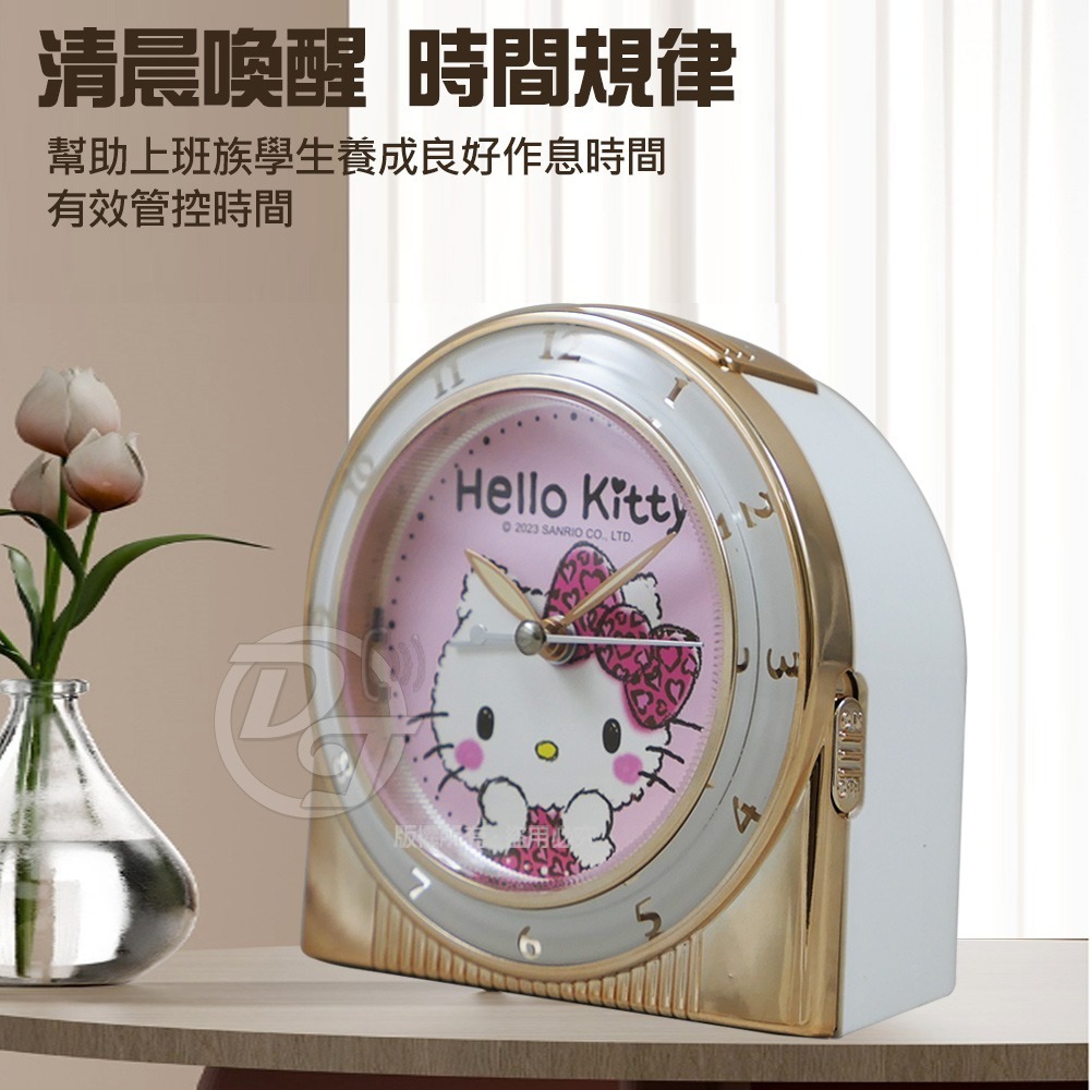 Sanrio 三麗鷗HELLO KITTY典雅甜美和弦靜音貪睡鬧鐘JM-E506KT-細節圖2
