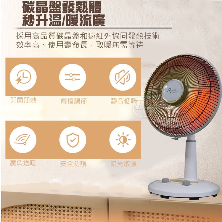 ROMEO 12吋碳晶定時電暖器 CKH-1268-細節圖5