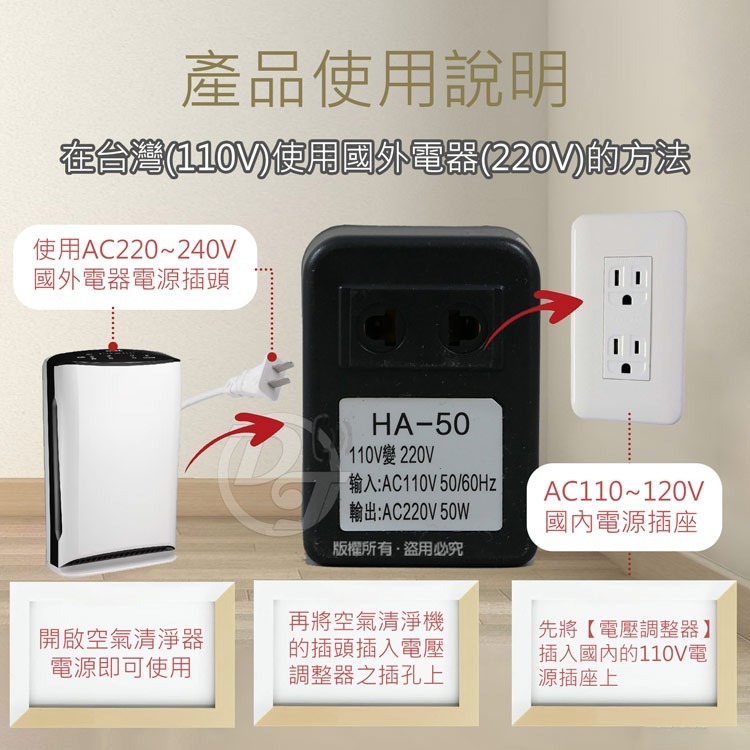 LongPing電壓變換器110V變220V(台灣用) HA-50-細節圖3