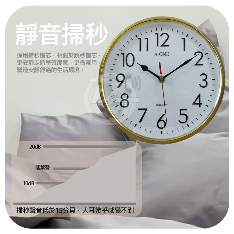 A-one 金吉星電鍍亮框立體凸數字掛鐘TG-0313 (3色)-細節圖2