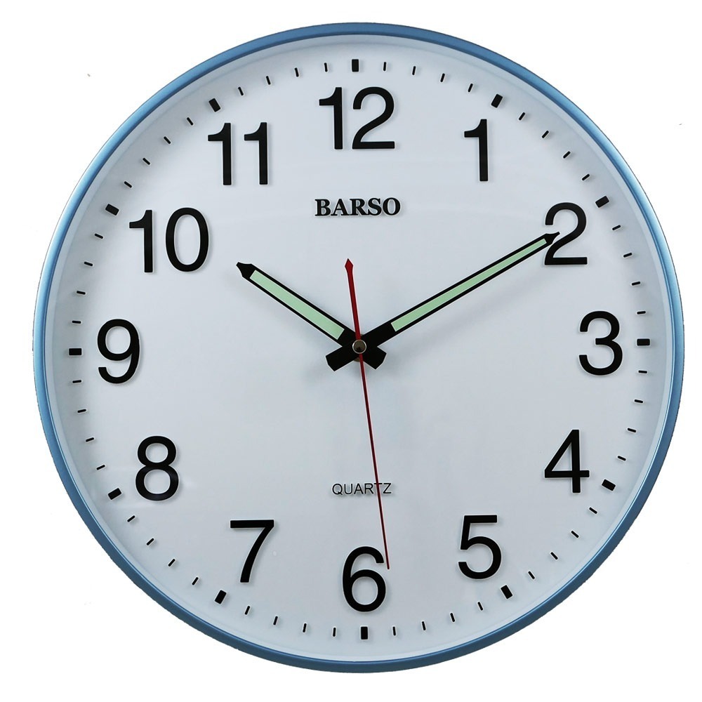 BARSO 簡約藍外框立體數字靜音掛鐘 BS-801-細節圖6