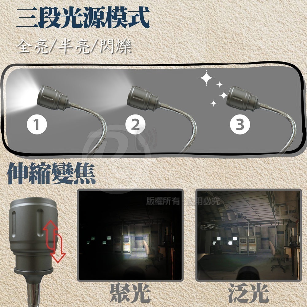 Q&TP50 LED充電式調焦彎管工作燈 SY-T9033-細節圖3