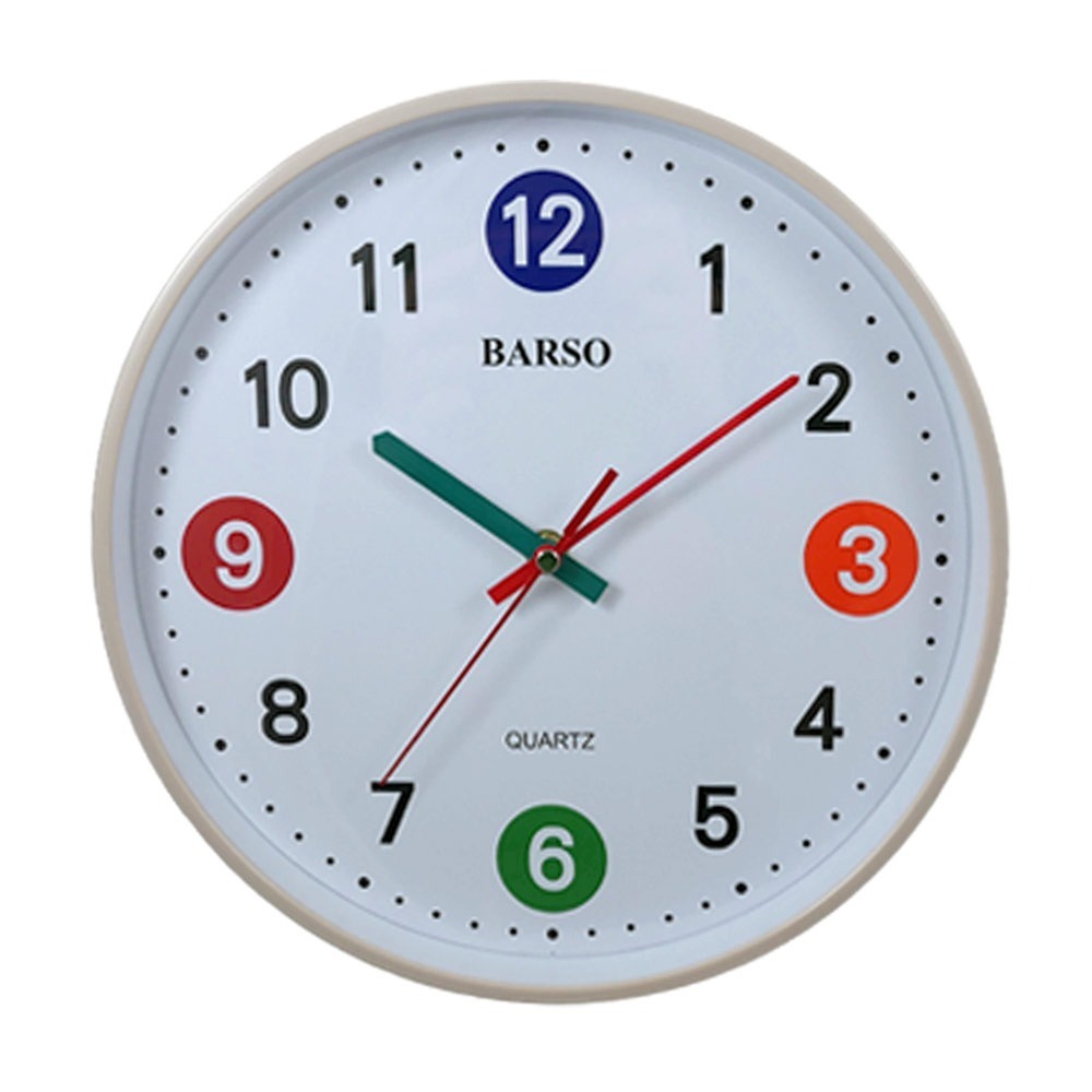 BARSO 四彩圓彩針靜音掛鐘 BS-713-細節圖7