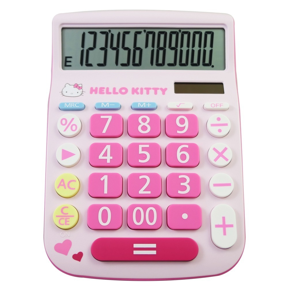 Hello Kitty 12位元大數字計算機 KT-900 仰角設計大型螢幕-細節圖6