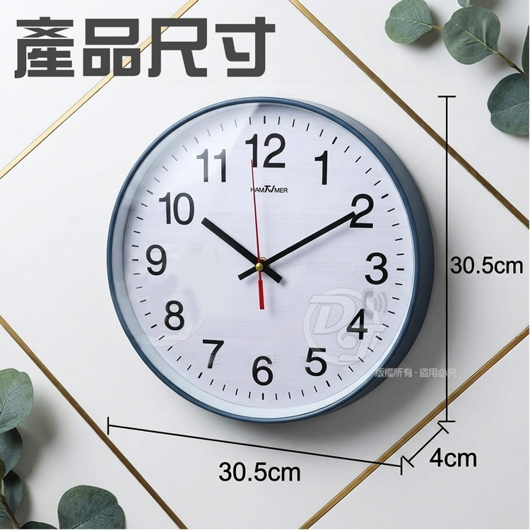 TW焊馬HAMTWMER簡約美學大數字靜音掛鐘 CY-H5828-細節圖5