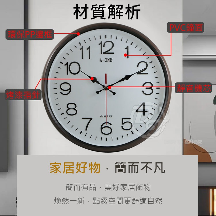 A-one 金吉星復古立體數字超靜音掛鐘 TG-0556-細節圖9