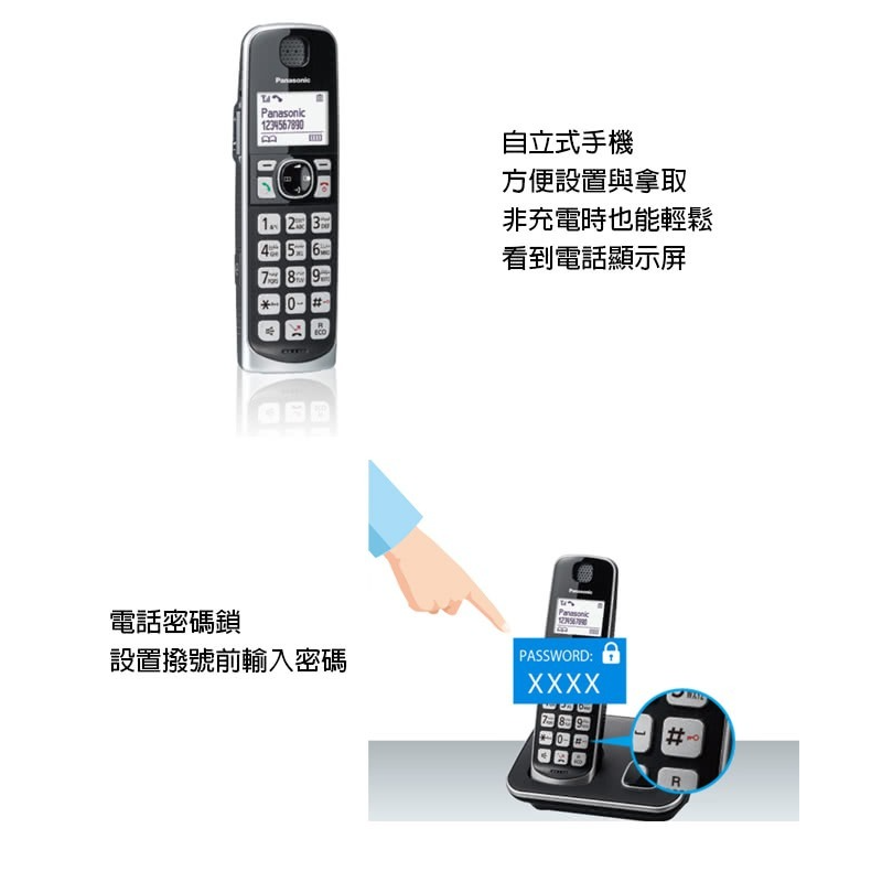 國際牌Panasonic DECT 中文數位無線電話 KX-TGE612TW-細節圖2