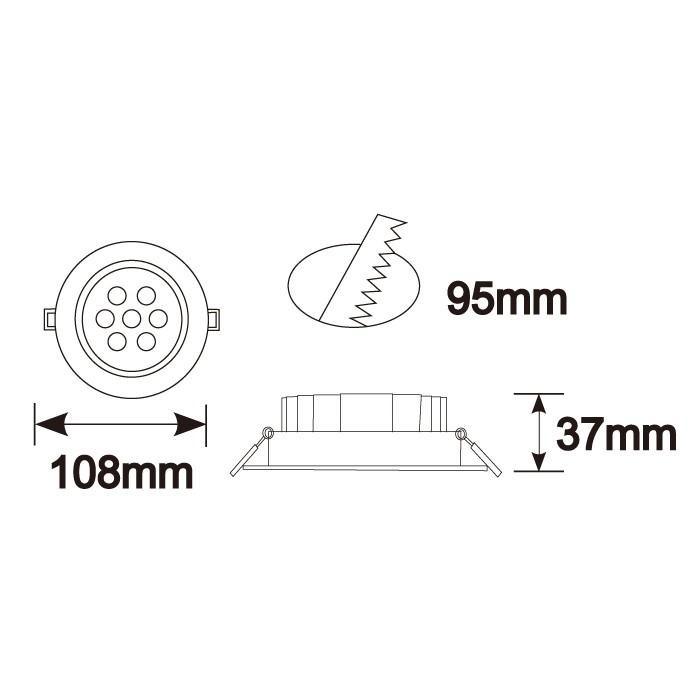 【奇亮科技】E極亮 7W7珠 LED崁燈 《崁孔9~9.5公分》 全電壓 附變壓器+快速接頭 角度可調整 嵌燈 含稅-細節圖2