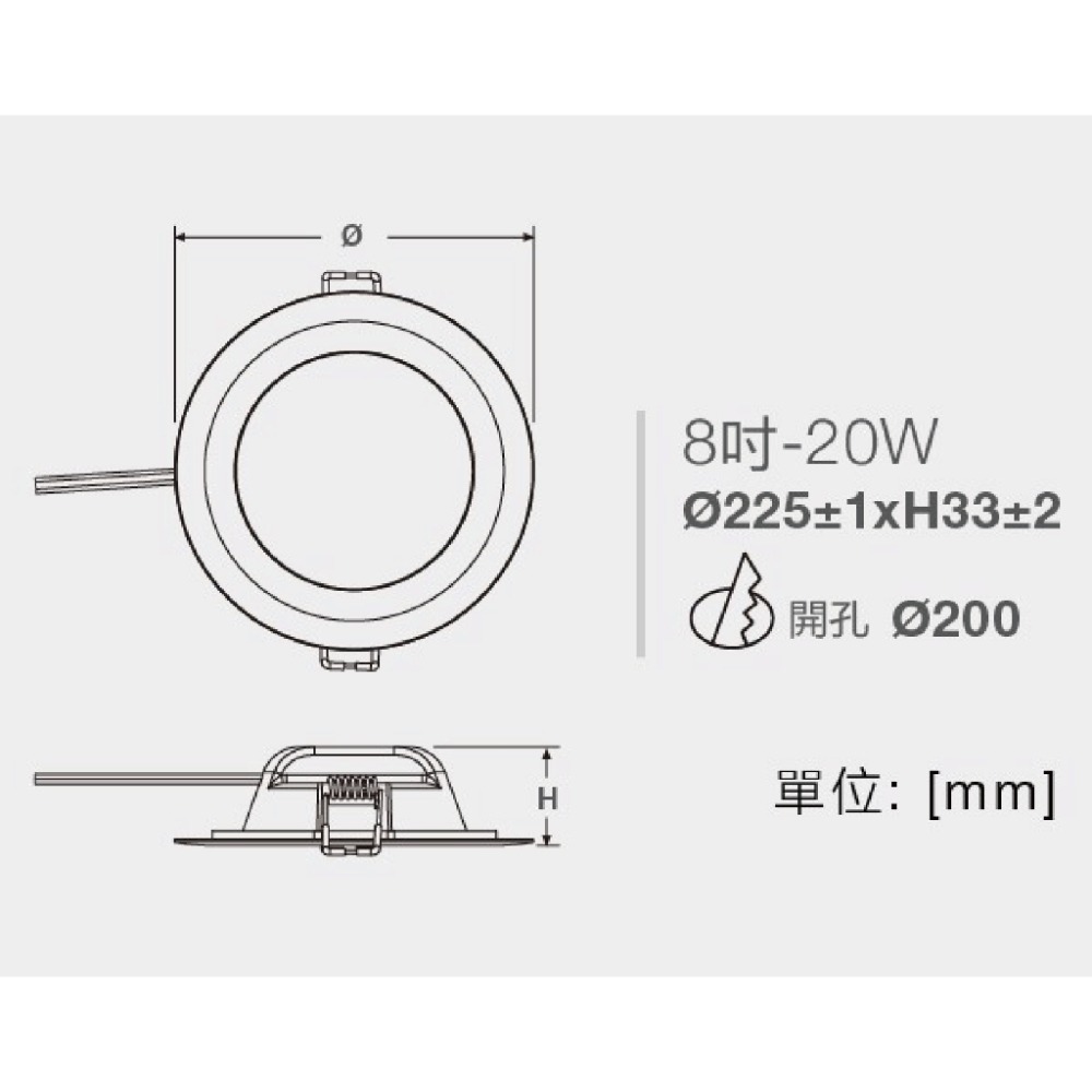 【奇亮科技】OSRAM 歐司朗 20W LED嵌燈《開孔 20公分》漢堡燈 崁燈 全電壓 附快速接頭 20cm 含稅-細節圖4