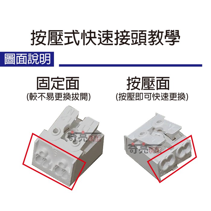 【奇亮科技】 按壓式 快速接頭 2P 2孔 簡易接線器 接線座 接線端子 快接 電線連接器 含稅-細節圖3