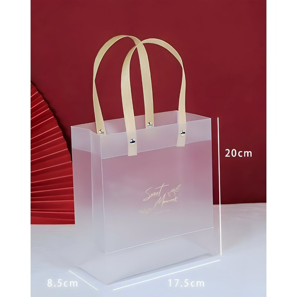 （現貨）好了好樂享生活-英文磨砂手提袋 英文磨砂袋 透明手提袋 禮物手提袋 禮品袋 生日禮物 送禮 交換禮物 簡約 提袋-細節圖5