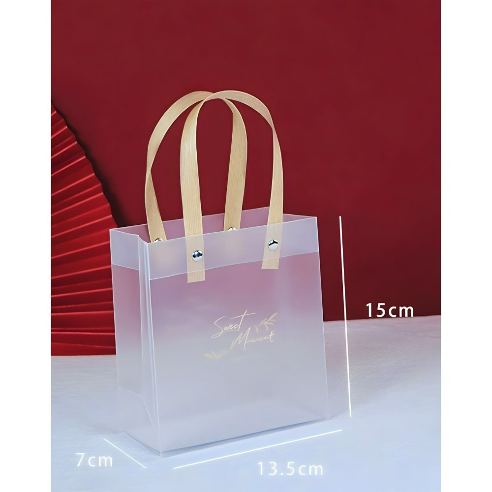 （現貨）好了好樂享生活-英文磨砂手提袋 英文磨砂袋 透明手提袋 禮物手提袋 禮品袋 生日禮物 送禮 交換禮物 簡約 提袋-細節圖6